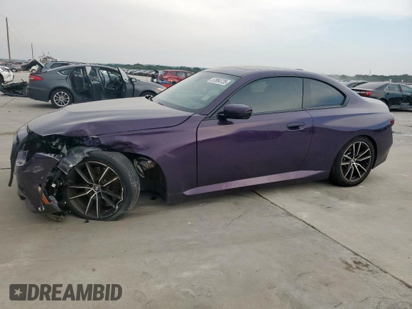 2023 BMW 2 Series 230i with VIN 3MW23CM05P8D73642, listed as a Copart auction lot 57884725 with 5,697 mi miles and Salvage title. Bid and sale history available at DreamBid. Image 1.