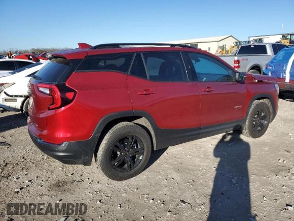 2024 GMC Terrain AT4 with VIN 3GKALYEG9RL389323, listed as a Copart auction lot 49922635 with 2,945 mi miles and Salvage Title. Bid and sale history available at DreamBid. Image 3.