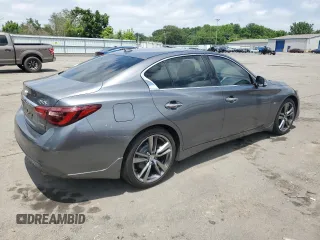 2019 Infiniti Q50 Luxe with VIN JN1EV7AR7KM591889, listed as a Copart auction lot 61304425 with 73,712 mi miles and Salvage title. Bid and sale history available at DreamBid. Image 3.