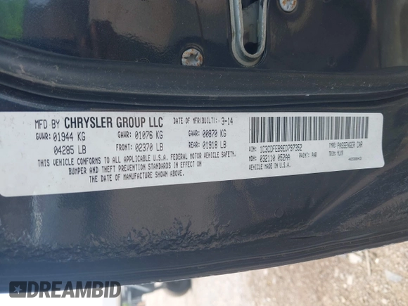 2014 Dodge Dart GT с VIN 1C3CDFEB9ED797352, выставлен на аукционе IAAI как лот 42399891 с пробегом 201 035 миль миль и . История ставок и продаж доступна на DreamBid. Изображение 9.