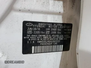 2017 Hyundai Elantra with VIN KMHD35LH6HU360333, listed as a Copart auction lot 63934845 with 96,971 mi miles and Clean title. Bid and sale history available at DreamBid. Image 12.