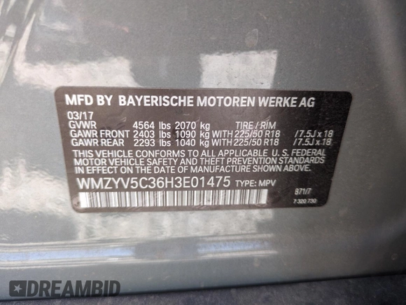 2017 MINI Countryman Cooper z VIN WMZYV5C36H3E01475, wystawiony jako Copart lot #61394885 z przebiegiem 64 653 mil mil oraz Szkoda całkowita • Salvage title. Historia ofert i sprzedaży dostępna na DreamBid. Obrazek 13.