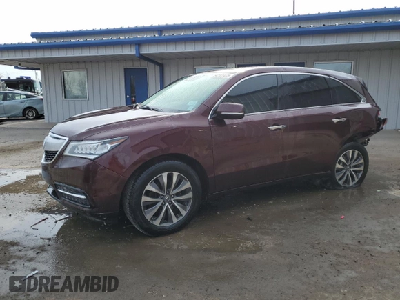 2016 Acura MDX w/Tech with VIN 5FRYD4H40GB044046, listed as a Copart auction lot 54181475 with 167,682 mi miles and Salvage Title. Bid and sale history available at carsss.com. Image 1.