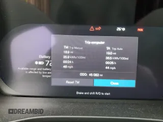 2022 Volvo C40 Recharge Pure Electric Ultimate with VIN YV4ED3GB8N2004020, listed as a Copart auction lot 87205904 with 45,082 mi miles and Salvage Title. Bid and sale history available at carsss.com. Image 9.