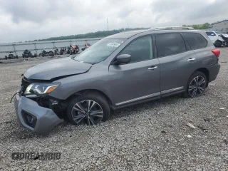 2019 Nissan Pathfinder Platinum with VIN 5N1DR2MM5KC651167, listed as a Copart auction lot 59999845 with 19,275 mi miles and Salvage title. Bid and sale history available at DreamBid. Image 1.