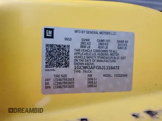 2018 Chevrolet Express Cargo Van with VIN 1GCWGAFG5J1316473, listed as a Copart auction lot 48440095 with 283,565 mi miles and Salvage Title. Bid and sale history available at carsss.com. Image 14.