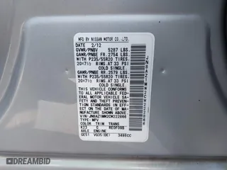 2012 Nissan Murano SV with VIN JN8AZ1MW2CW222866, listed as a IAAI auction lot 40714313 with 117,430 mi miles. Bid and sale history available at carsss.com. Image 9.