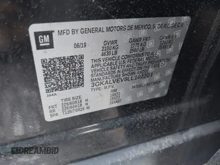 2020 GMC Terrain SLT with VIN 3GKALVEV8LL102204, listed as a IAAI auction lot 41480620 with 115,353 mi miles. Bid and sale history available at carsss.com. Image 9.