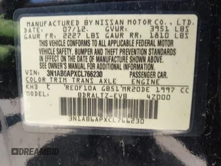 2012 Nissan Sentra S with VIN 3N1AB6APXCL766230, listed as a IAAI auction lot 42691872 with 137,314 mi miles and . Bid and sale history available at DreamBid. Image 9.