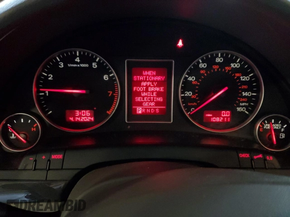 2004 Audi A4 1.8T with VIN WAULC68E34A150852, listed as a Copart auction lot 80253974 with 108,211 mi miles and Salvage Title. Bid and sale history available at carsss.com. Image 9.
