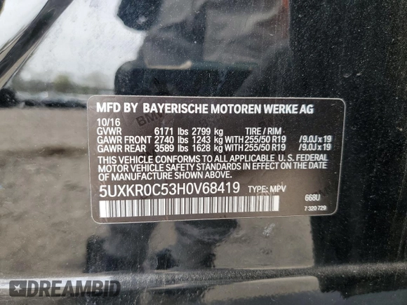 2017 BMW X5 xDrive35i z VIN 5UXKR0C53H0V68419, wystawiony jako Copart lot #54097345 z przebiegiem 100 682 mil mil oraz Szkoda całkowita • Salvage title. Historia ofert i sprzedaży dostępna na DreamBid. Obrazek 13.