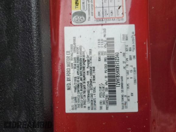 2008 Ford Mustang GT Deluxe z VIN 1ZVHT85HX85152340, wystawiony jako Copart lot #57599865 z przebiegiem 103 797 mil mil oraz Szkoda całkowita • Salvage title. Historia ofert i sprzedaży dostępna na DreamBid. Obrazek 12.