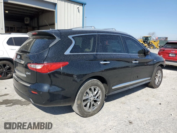 2014 Infiniti QX60 with VIN 5N1AL0MN0EC528334, listed as a Copart auction lot 48478715 with 137,323 mi miles and Salvage Title. Bid and sale history available at carsss.com. Image 3.