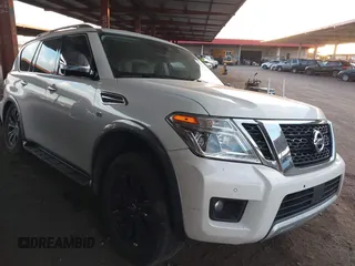 2018 Nissan Armada Platinum z VIN JN8AY2NC9J9552481, wystawiony jako IAAI lot #42161022 z przebiegiem 95 415 mil mil oraz . Historia ofert i sprzedaży dostępna na DreamBid. Obrazek 1.