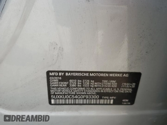 2016 BMW X6 sDrive35i with VIN 5UXKU0C54G0F93300, listed as a Copart auction lot 46608045 with 204,815 mi miles and Clean Title. Bid and sale history available at carsss.com. Image 13.