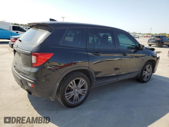 2019 Honda Passport EX-L with VIN 5FNYF7H55KB007265, listed as a Copart auction lot 75749484 with 53,408 mi miles and Salvage Title. Bid and sale history available at carsss.com. Image 3.