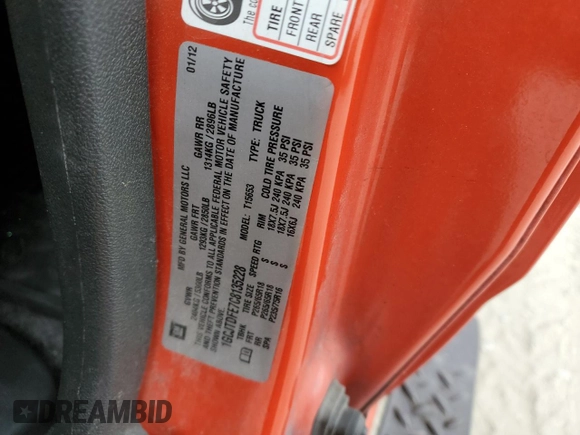 2012 Chevrolet Colorado z VIN 1GCJTDFE7C8135228, wystawiony jako Copart lot #56112115 z przebiegiem 93 728 mil mil oraz Szkoda całkowita • Salvage title. Historia ofert i sprzedaży dostępna na DreamBid. Obrazek 12.