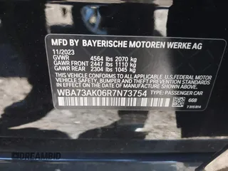 2024 BMW 2 Series 228i xDrive with VIN WBA73AK06R7N73754, listed as a IAAI auction lot 41893971 with 9,659 mi miles and . Bid and sale history available at carsss.com. Image 9.