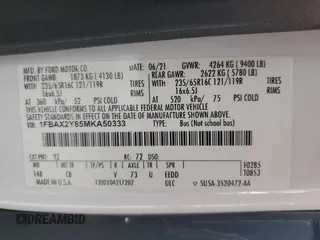 2021 Ford Transit Passenger XL с VIN 1FBAX2Y85MKA50333, выставлен на аукционе Copart как лот 59499755 с пробегом 90 142 миль миль и Чистый • Clean title. История ставок и продаж доступна на DreamBid. Изображение 14.