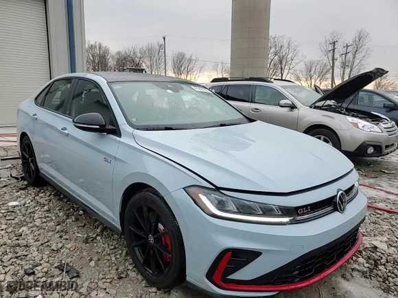2025 Volkswagen Jetta GLI Autobahn with VIN 3VW1T7BU3SM026741, listed as a Copart auction lot 47203535 with 1,278 mi miles and Salvage Title. Bid and sale history available at carsss.com. Image 13.
