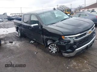 2025 Chevrolet Silverado 1500 LT with VIN 1GCPKKEK1SZ107524, listed as a IAAI auction lot 41676575 with 838 mi miles and . Bid and sale history available at DreamBid. Image 1.