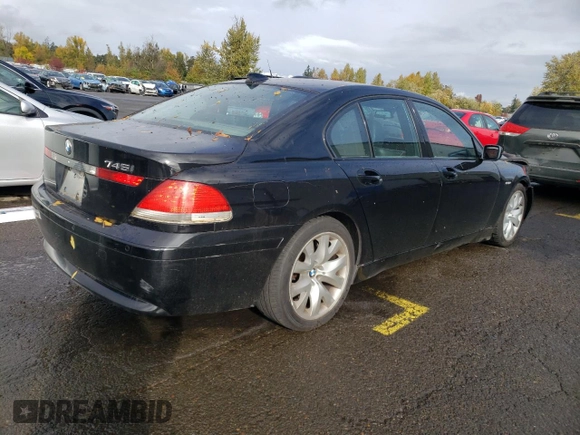 2003 BMW 7 Series 745i with VIN WBAGL63463DP67983, listed as a Copart auction lot 78225504 with Not provided miles and Clean title. Bid and sale history available at DreamBid. Image 3.