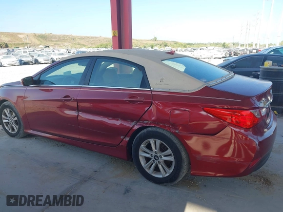 2014 Hyundai Sonata GLS with VIN 5NPEB4AC0EH824476, listed as a IAAI auction lot 42126702 with 117,386 mi miles and . Bid and sale history available at carsss.com. Image 6.