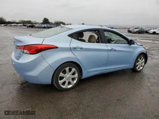 2013 Hyundai Elantra Limited with VIN KMHDH4AE7DU595872, listed as a Copart auction lot 52130425 with 0 mi miles and Salvage Title. Bid and sale history available at carsss.com. Image 3.