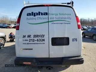 2023 Chevrolet Express Cargo with VIN 1GCWGAFP1P1241988, listed as a Copart auction lot 43532635 with 24,646 mi miles and Salvage title. Bid and sale history available at DreamBid. Image 6.