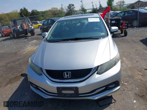 2015 Honda Civic Sedan EX-L with VIN 19XFB2F91FE055109, listed as a IAAI auction lot 42035796 with 199,557 mi miles. Bid and sale history available at carsss.com. Image 6.