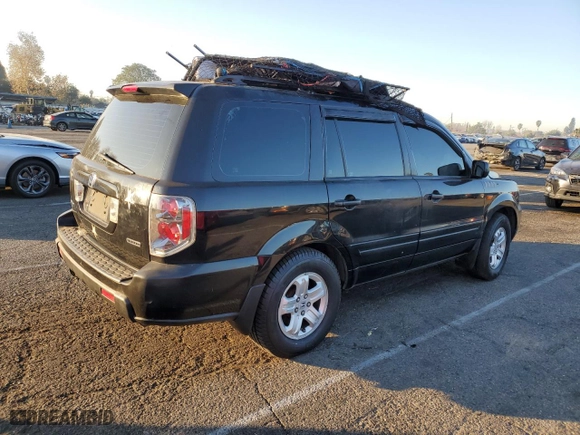 2007 Honda Pilot LX with VIN 5FNYF181X7B008882, listed as a Copart auction lot 87508455 with 0 mi miles and Salvage Title. Bid and sale history available at carsss.com. Image 3.