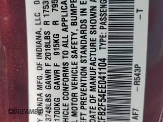 2014 Honda Civic LX z VIN 19XFB2F54EE041104, wystawiony jako Copart lot #61161155 z przebiegiem 180 574 mil mil oraz Szkoda całkowita • Salvage title. Historia ofert i sprzedaży dostępna na DreamBid. Obrazek 12.