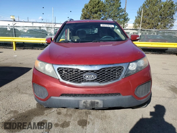 2011 Kia Sorento LX with VIN 5XYKTDA28BG057065, listed as a Copart auction lot 49723015 with 186,912 mi miles and Salvage Title. Bid and sale history available at carsss.com. Image 5.