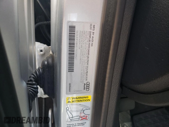 2007 Audi A4 2.0T z VIN WAUDF48H07K028927, wystawiony jako Copart lot #86995154 z przebiegiem 88 215 mil mil oraz Szkoda całkowita • Salvage title. Historia ofert i sprzedaży dostępna na DreamBid. Obrazek 12.