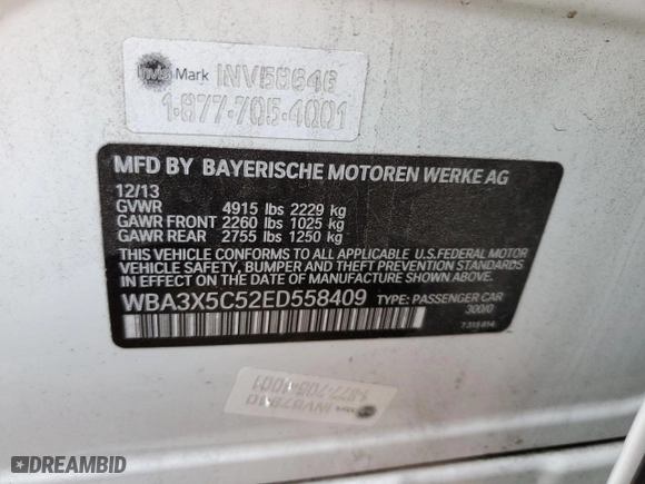 2014 BMW 3 Series Gran Turismo 328i xDrive with VIN WBA3X5C52ED558409, listed as a Copart auction lot 43282895 with 121,357 mi miles and Salvage Title. Bid and sale history available at carsss.com. Image 14.