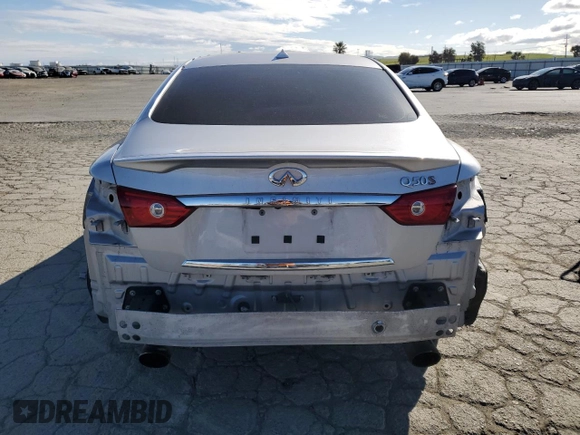 2015 Infiniti Q50 Premium with VIN JN1BV7AP4FM353845, listed as a Copart auction lot 47974885 with 111,011 mi miles and Salvage Title. Bid and sale history available at carsss.com. Image 6.