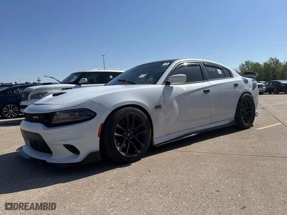 2018 Dodge Charger R/T Scat Pack with VIN 2C3CDXGJ4JH135119, listed as a Copart auction lot 52341115 with 77,029 mi miles and Clean Title. Bid and sale history available at carsss.com. Image 2.