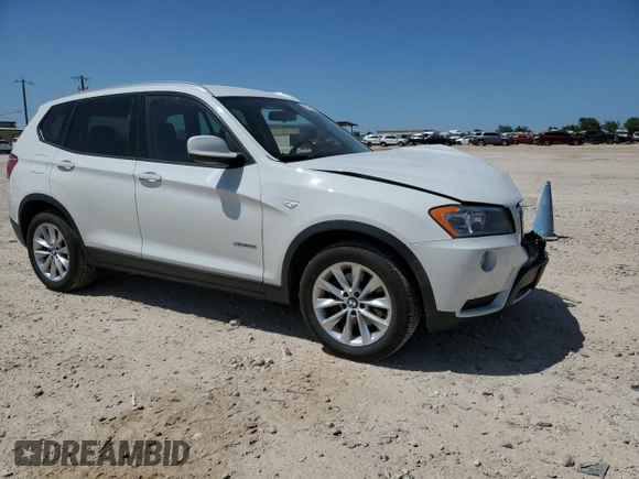 2014 BMW X3 xDrive28i with VIN 5UXWX9C56E0D37539, listed as a Copart auction lot 52455925 with 122,040 mi miles and Salvage Title. Bid and sale history available at DreamBid. Image 4.