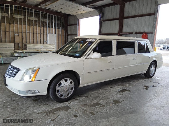 2009 Cadillac DTS Professional Limousine with VIN 1GEEK90Y49U550082, listed as a Copart auction lot 44596105 with 53,866 mi miles and Clean Title. Bid and sale history available at carsss.com. Image 1.