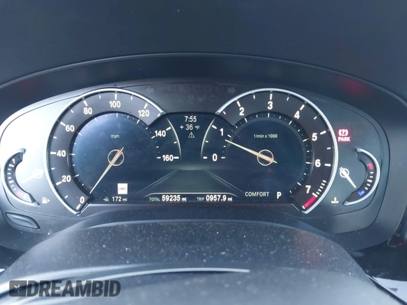 2019 BMW 5 Series 540i xDrive with VIN WBAJE7C54KWW18098, listed as a IAAI auction lot 41412017 with 59,235 mi miles and . Bid and sale history available at carsss.com. Image 7.