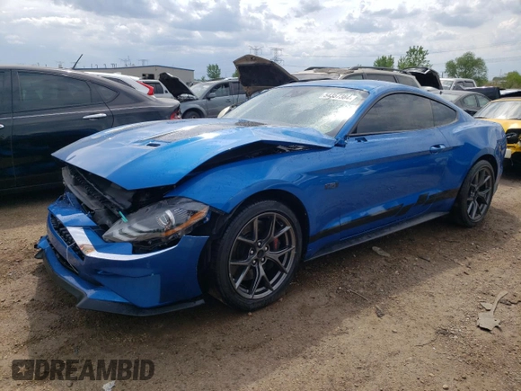 2021 Ford Mustang EcoBoost with VIN 1FA6P8TD8M5104723, listed as a Copart auction lot 54357384 with 14,622 mi miles and Salvage Title. Bid and sale history available at carsss.com. Image 1.