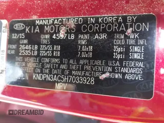 2017 Kia Sportage EX with VIN KNDPN3AC5H7033928, listed as a IAAI auction lot 42241460 with 86,900 mi miles and . Bid and sale history available at DreamBid. Image 9.