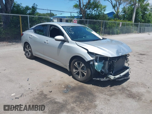 2021 Nissan Sentra SV with VIN 3N1AB8CV9MY261758, listed as a IAAI auction lot 39798014 with 43,035 mi miles and . Bid and sale history available at DreamBid. Image 1.