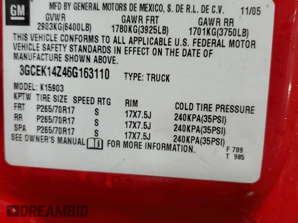 2006 Chevrolet Silverado 1500 Work Truck with VIN 3GCEK14Z46G163110, listed as a Copart auction lot 85896414 with 138,890 mi miles and Salvage Title. Bid and sale history available at carsss.com. Image 12.