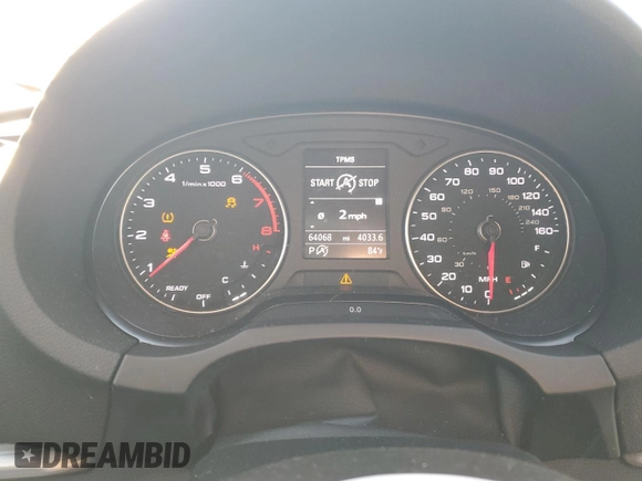 2017 Audi A3 Sedan Premium Plus with VIN WAUGUGFF1H1043157, listed as a Copart auction lot 79195484 with 64,068 mi miles and Salvage Title. Bid and sale history available at carsss.com. Image 9.