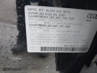 2020 Audi Q3 S line Premium with VIN WA1DECF37L1018476, listed as a IAAI auction lot 41685740 with 46,366 mi miles. Bid and sale history available at carsss.com. Image 9.