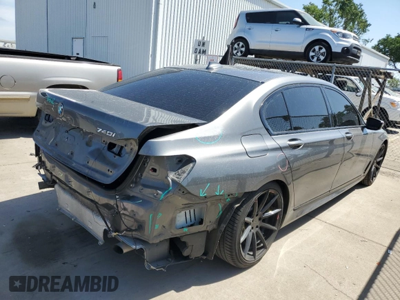 2017 BMW 7 Series 740i with VIN WBA7E2C55HG739108, listed as a Copart auction lot 53304715 with 114,510 mi miles and Salvage title. Bid and sale history available at DreamBid. Image 3.