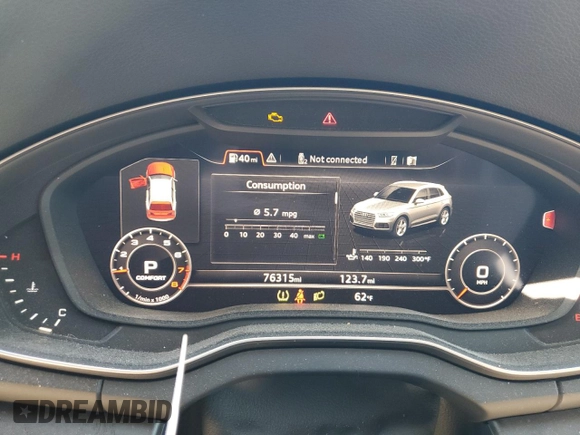 2018 Audi Q5 Prestige with VIN WA1CNAFY6J2031321, listed as a Copart auction lot 87086044 with 76,315 mi miles and Non repairable. Bid and sale history available at DreamBid. Image 9.