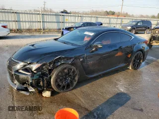2015 Lexus RC F with VIN JTHHP5BC0F5000805, listed as a Copart auction lot 48708595 with 111,921 mi miles and Salvage Title. Bid and sale history available at carsss.com. Image 1.