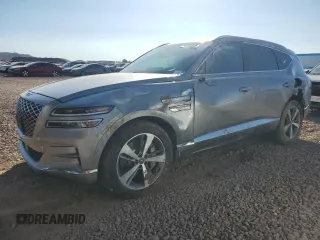 2021 Genesis GV80 Advanced Plus with VIN KMUHCESC5MU043713, listed as a Copart auction lot 77796854 with 58,391 mi miles and Salvage Title. Bid and sale history available at DreamBid. Image 1.